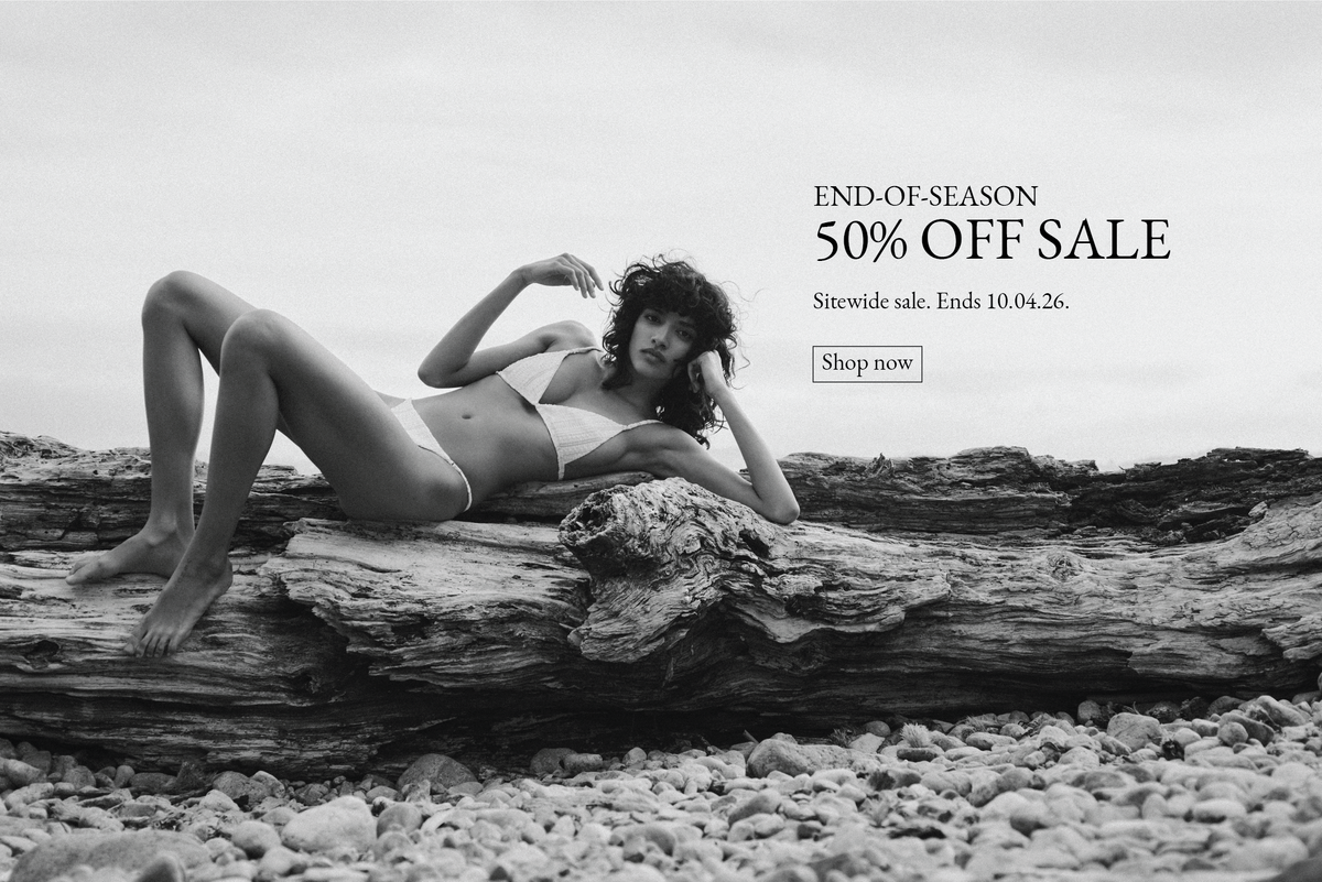 Black and white swimwear shoot at a beach