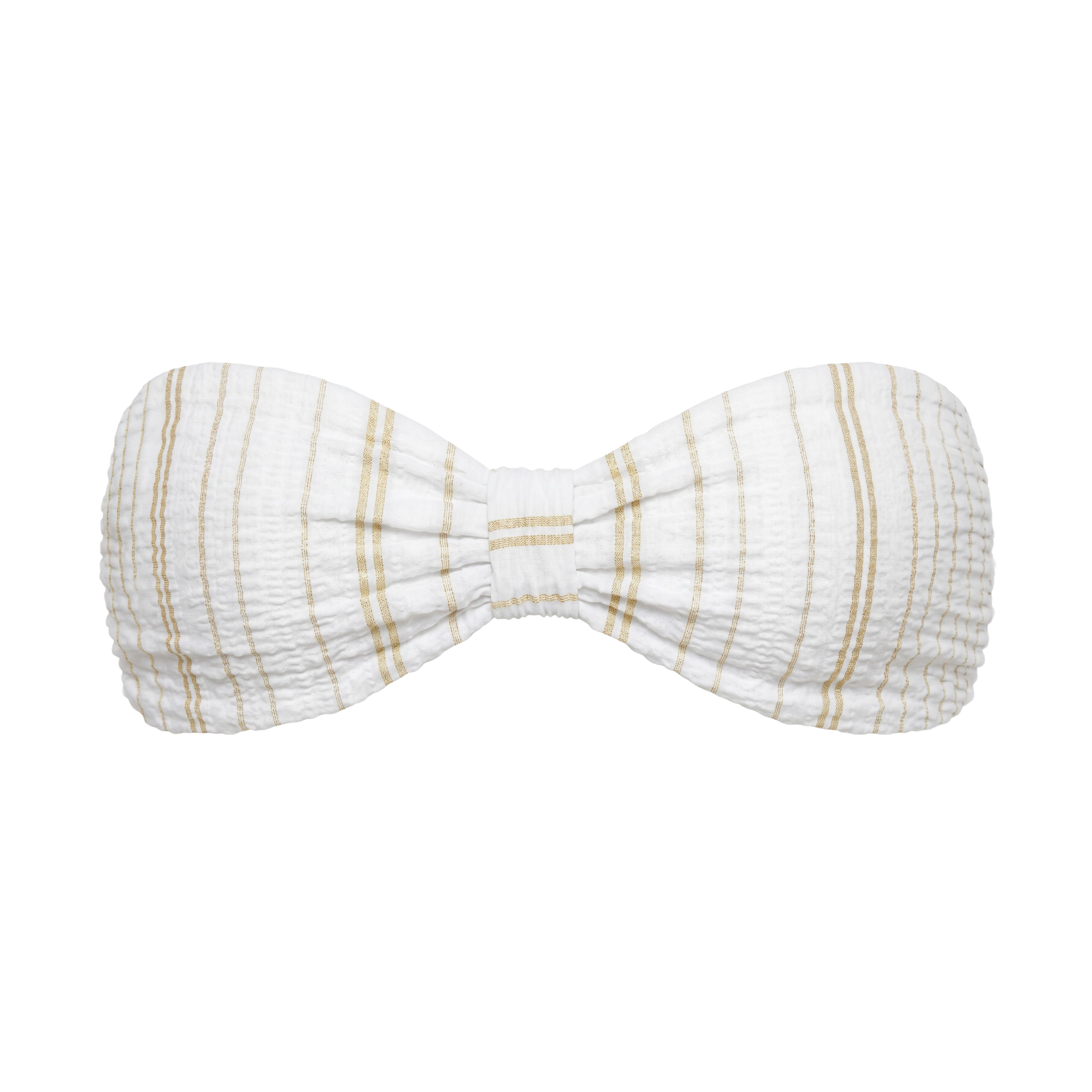 White striped strapless bikini top
